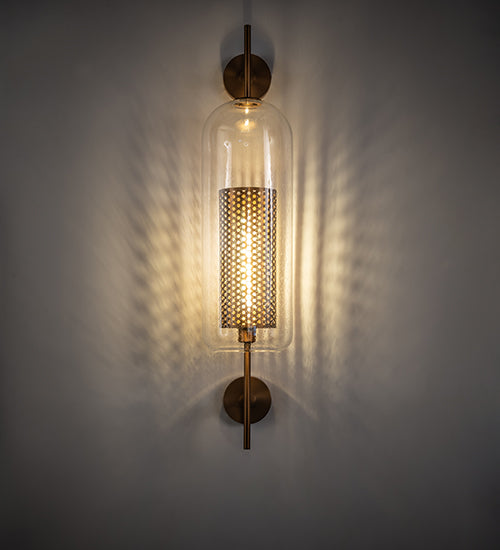 Luxora Modern Glass & Brass Wall Light